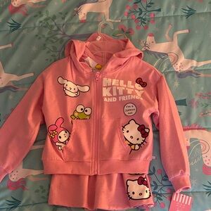 Hello Kitty Pink Kids Hoodie with Fun Characters 3 piece set